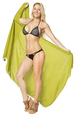 LA LEELA Women#x27;s Swimsuit Cover Up Summer Beach Wrap Skirt 78quot;x39quot; Mustard T205 $17.54