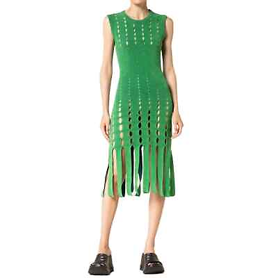 #ad MICAS Sleeveless Cut Out Fringe Hemline Dress Coverup Stretchy Boho Women L NWT $24.99