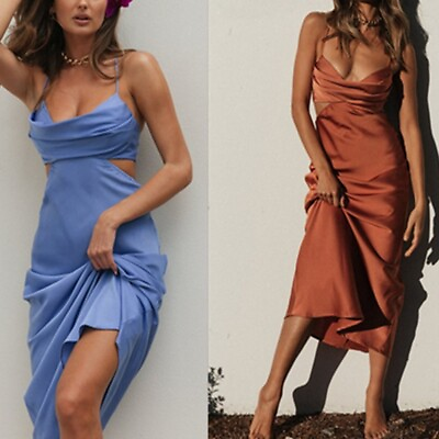 #ad Stylish Beach Daily Party Women Dress Slip Dress Breathable Cocktail Party $25.18