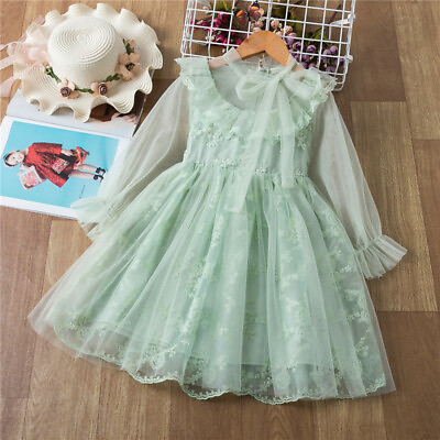 #ad Mint Green Dress for Girl Lace Princess Tulle Tutu Casual Clothes Birthday Party $45.41
