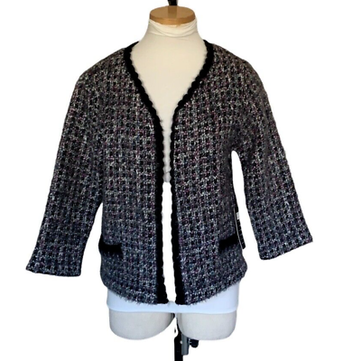 #ad Couture Cardigan Sweater Open Carole Little Large NEW Tweed Large $24.48