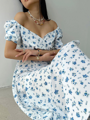Women#x27;s Dress Chiffon Floral Print Long Maxi Dress with Side Slits $49.20