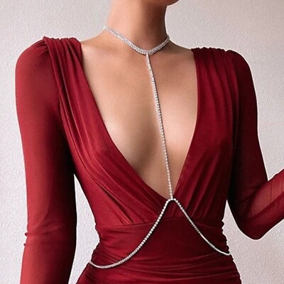 Sexy Bikini Body Chain Bra Crystal Necklace Chest Waist Body Jewelry For Women $13.94