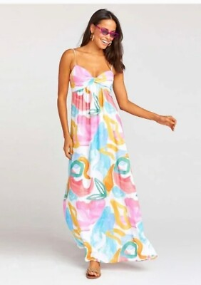 Show Me Your Mumu Maxi Watercolor Magnolia Multi Color Long Dress Size Large $65.00