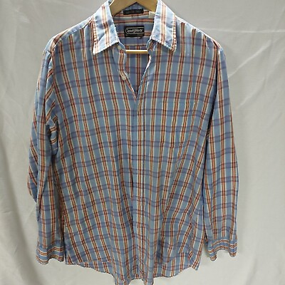 #ad Vintage 1970#x27;s Sears Sportswear Men#x27;s Plaid Long Sleeve Size Extra Tall Large $15.99