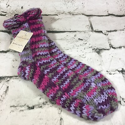 #ad Sears Covington Home Socks Womens Sz 9 11 Chunky Knit Purple Warm NWT $7.99
