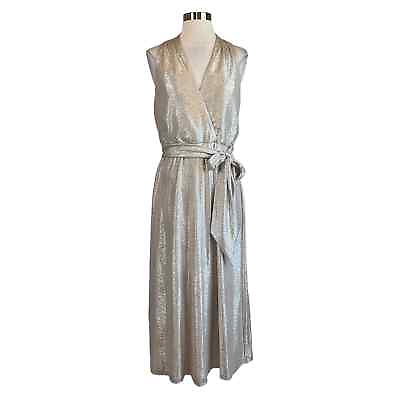 #ad #ad Ralph Lauren Women#x27;s Cocktail Dress Size 4 Gold Metallic Sleeveless Halter Wrap $59.99