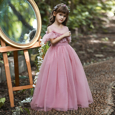 #ad #ad Girl Princess Dressess Kids Lace Gauze Long Dress for Wedding Party Birthday $27.54
