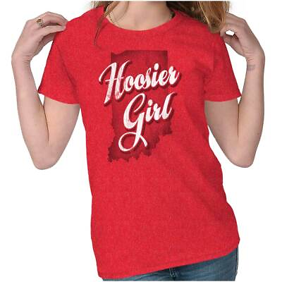 Indiana Fashion Hoosier Girl Trendy State IN Womens Tees Shirts Ladies Tshirts $7.99
