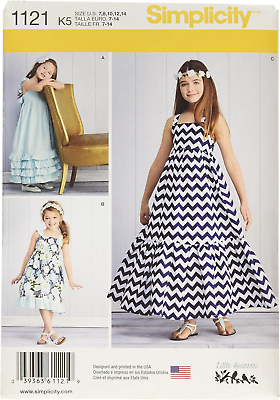 #ad 1121 Pull over Maxi Dress Sewing Pattern for Girls Sizes 7 14 $8.25