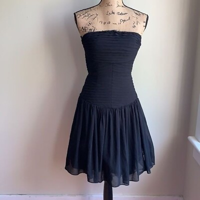 #ad Zara strapless black cocktail dress XS drop waist $40.00