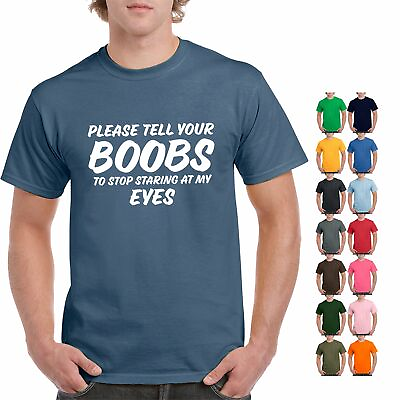 #ad funny Adult Humor Rude Gift T Shirt boobs staring party gift tee $13.61