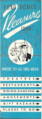 #ad 1944 LONG BEACH California Pleasure Guide Army amp; Navy Club Restaurants Theaters $14.99