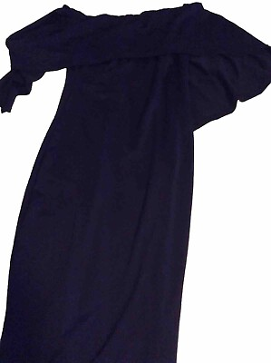 #ad Womans Long Maxi Dress Navy Blue Size New Without Tags $13.60