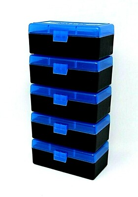 BERRY#x27;S PLASTIC AMMO BOXES 5 BLUE BLACK 50 ROUND 223 5.56 $22.55