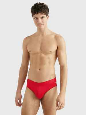 #ad NEW RARE two 2 men#x27;s TOMMY HILFIGER swim briefs small red navy blue $30.00