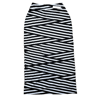 Anthropologie Womens Size Small Shelby Maxi Skirt Black White Bandage Striped $41.45