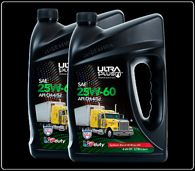 #ad Ultra1Plus 25W 60 Synthetic Blend Motor Oil API CH 4 SJ GREEN 2 Gal 8 QTS $63.50