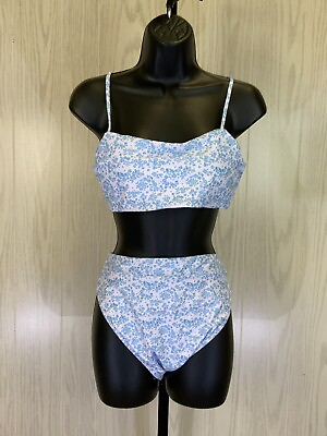 #ad Women#x27;s Two Piece Floral High Waisted Bikini Set Women#x27;s Size M NEW MSRP $89 $16.99