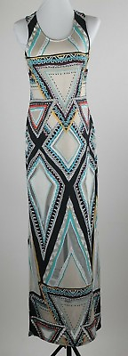 #ad Womens Love Fire Sexy Stretch Maxi Dress Size S 4 6 Aztec Lined Sheer Patterns $19.99