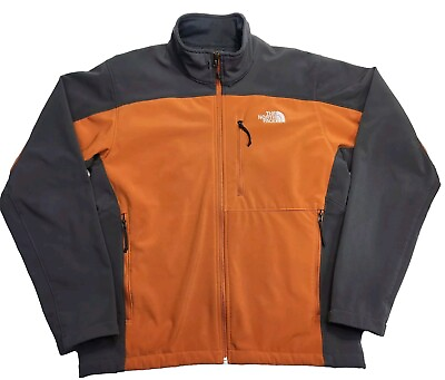#ad North Face Apex Bionic Jacket Orange Mens Medium Softshell Full Zip Windfall $28.88