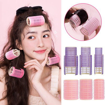 #ad 10PCS Self Grip Hair Rollers Cling Hairdressing Hair Curlers Tool DIY Size L M S C $12.34