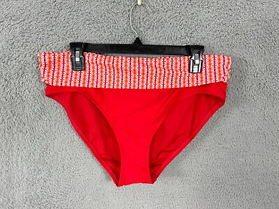 #ad #ad Ellen Tracy swimwear womens 12 red orange white bikini bottoms $10.88