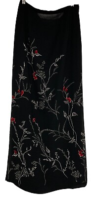 #ad Hunt Club Size 10 skirt Long black maxi floral vines straight Y2K 90s $44.00