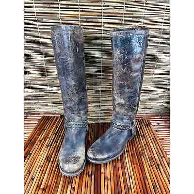 #ad Frye 76507 Women#x27;s Brown Knee High Flat Riding Leather Western Boots Size 8B $89.99