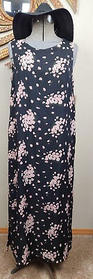 #ad NWT Outfit JPR Sz L Women Black Floral Print Maxi Dress Sleeveless Stunning Fit $9.99