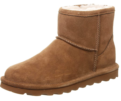 Bearpaw Alyssa Womens Genuine Suede Sheepskin Lined Boots Pull On Winter Booties $63.99