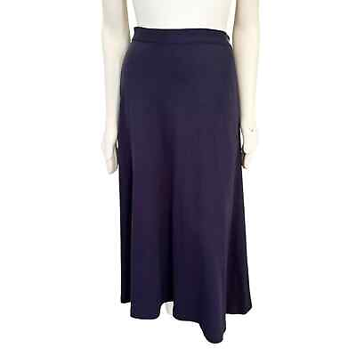 #ad VTG J.CREW A line Cotton Maxi Skirt in Navy Blue WOMEN#x27;S 8 $33.95