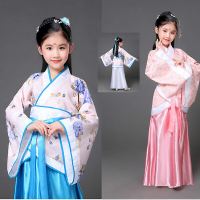 #ad #ad Kid Girls Chinese Traditional Hanfu Princess Dress Tang Suit Dance Dress Costume $21.56