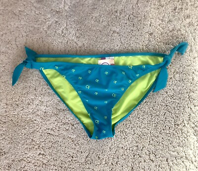 OP Bikini Bottom Swimsuit Blue Green Girls XL 15 17 Side Hip Ties Women NWT $9.99