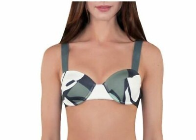 #ad Mei L’ange Women#x27;s Olivia Bikini Top Green Mosaic Size Small ML2006 MSRP $95 $23.75