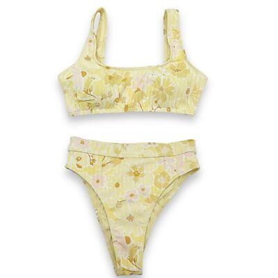 #ad NWT Billabong Make You Mine Bikini 2 Piece Yellow Floral Swimsuit Size Small NEW $100.00