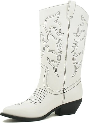 #ad #ad Soda Reno Women Western Cowboy Pointed Toe Knee High Pull On Tabs Western Boots $29.95