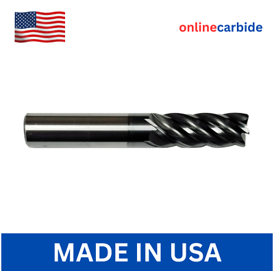 #ad 1 4quot; 5 FLUTE LONG CARBIDE END MILL SQUARE END AlCrN COATED $24.95