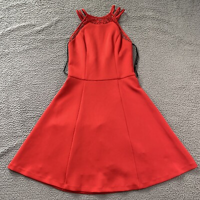 Guess Dress Sz 4 Red Lace Short A Line Cocktail Womens $21.43