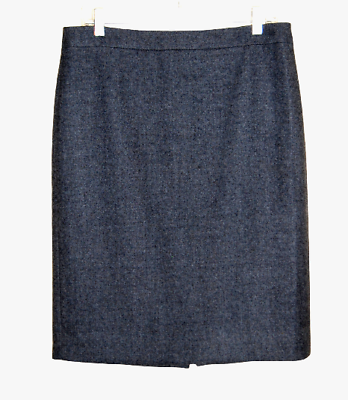 J CREW dark grey wool flannel #2 pencil skirt work career 10 $32.50