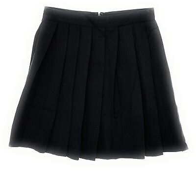 #ad Timing Los Angeles Mini Skirt Black Zip Closure Pleated Size SM $22.99