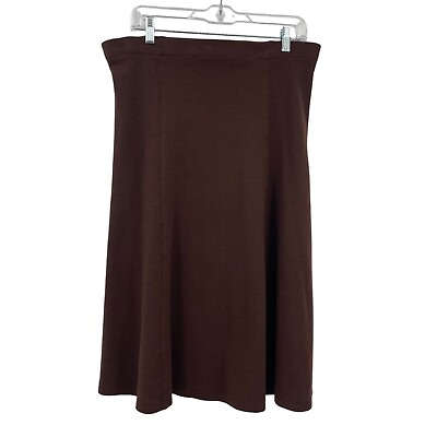 #ad Vintage Garnet Hill 100% Wool Brown Midi Skirt Women#x27;s S Academia Preppy $20.00