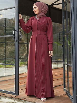 #ad Dubai Abaya Muslim Women Long Maxi Dress Turkey Kaftan Islamic Arab Gown Robe $38.94