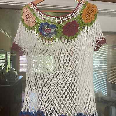 #ad Swim coverup top handcrafted fishnet $35.00