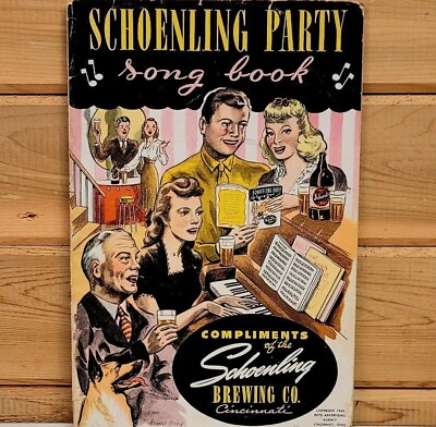 1943 Schoenling Beer Brewing Company Party Song Book Limited Rare Advertising $39.37