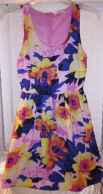 Everly Pink Multicolor Floral Boutique Tank Dress Anthropologie Medium $24.00