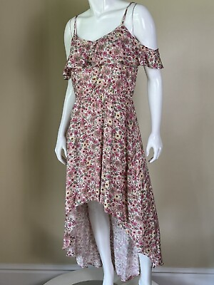 #ad As U Wish Maxi Dress Slit Floral Sleeveless Ruffle Sz XL. 18 $18.00