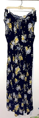 #ad Torrid Women#x27;s Floral Maxi Dress Size 1 14 16 Flutter Sleeves $25.00