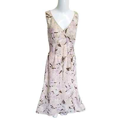 Monsoon floral 100% linen maxi dress sleeveless summer size 6 $29.97