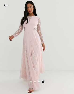 #ad Petite maxi dress with long sleeve lace $25.00